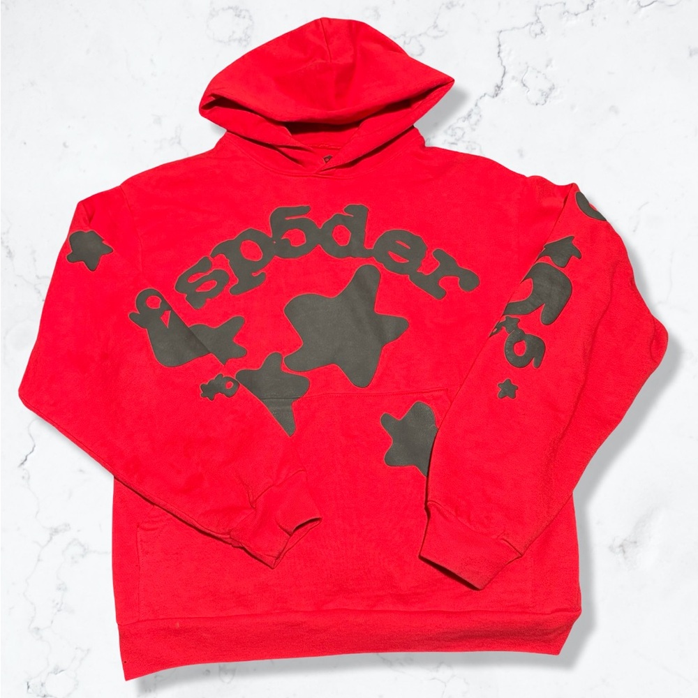 Spyder Red Hoodie with Black Star Graphics
